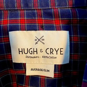 Hugh and Crye blue and red checked casual button down